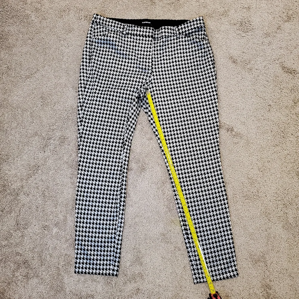 Express Black and White Houndstooth Pants Size 14 - Picture 6 of 8